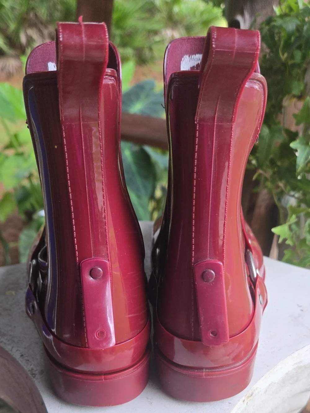Lauren Ralph Lauren Tricia Red Harness Ankle Rain Boot Size 11